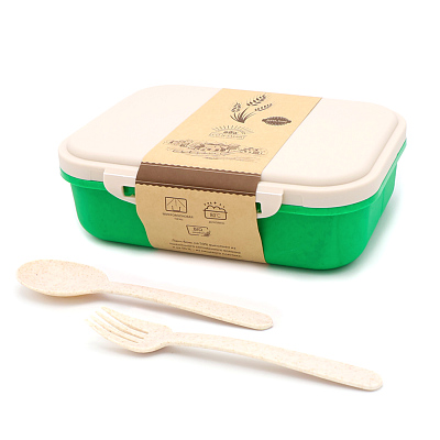 Ланчбокс (контейнер для еды) Ulf из пшеничного волокна, зелёный (Зеленый)