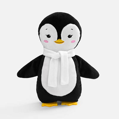 Мягкая игрушка Beastie Toys, пингвиненок с белым шарфом (Белый)