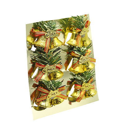 Набор пластиковых  колокольчиков C Рождеством (Золотой)