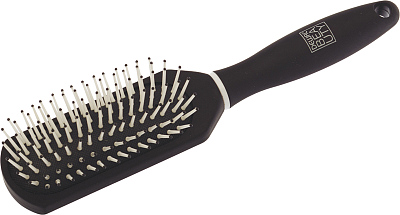 Щетка Dewal Beauty серия "Бархат " массажная с нейлон,штифтом, прямоугольная 7 ряд (Черный)
