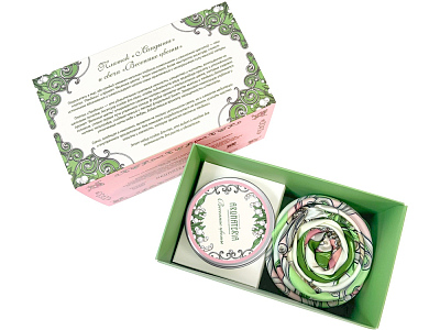 Набор: платок Ландыши и свеча Весенние цветы (Розовый)