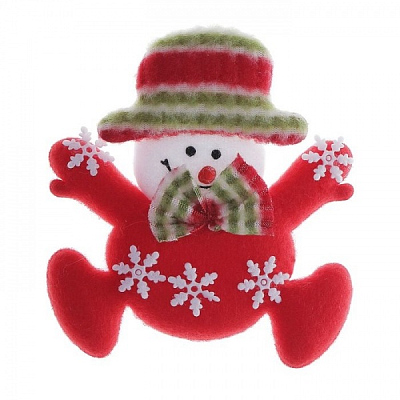 МЯГКИЙ МАГНИТ СНЕГОВИК СНЕЖИНКА 10 СМ 535394 (Красный)