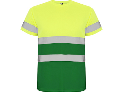 Футболка со светоотражающими полосами Delta, мужская (Садовый зеленый/неоновый желтый)