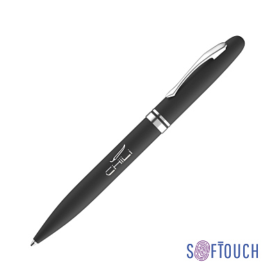 Ручка шариковая "Moon", покрытие soft touch, черный (Чёрный)