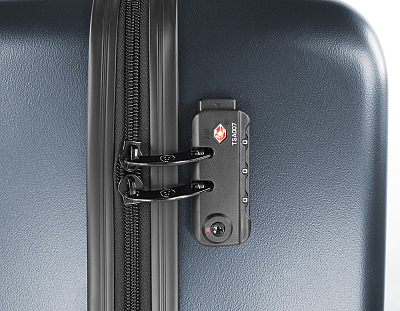 Чемодан BUGATTI Kallisto, синий, АБС-пластик, 35,5х23х53,5 см, 40 л