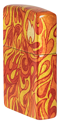 Зажигалка ZIPPO Fire с покрытием 540 Tumbled Brass, латунь/сталь, разноцветная, 38x13x57 мм