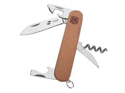 Нож перочинный, 90 мм, 10 функций (Коричневый, серебристый)