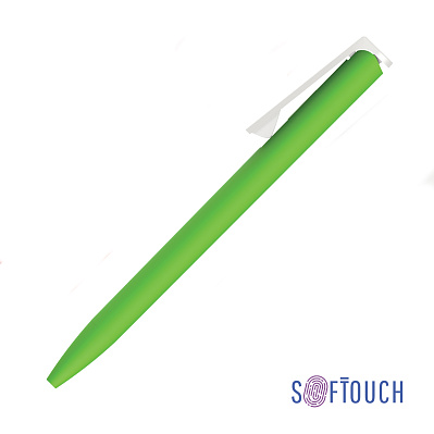 Ручка шариковая "Clive", покрытие soft touch  (Зеленое яблоко с белым)