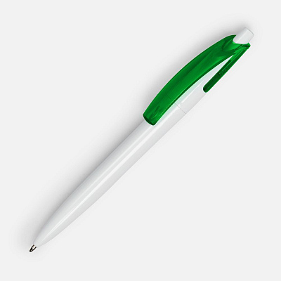 Ручка шариковая Bento, белая с зеленым (Зеленый)