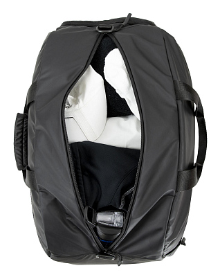 Сумка спортивная BUGATTI Blanc, чёрная, тарпаулин/полиэстер, 52х26х27,5 см