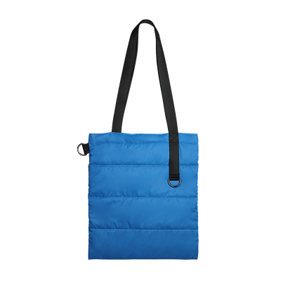 Шоппер Superbag Bubble, стёганый, без застёжки (голубой с черным) (Голубой с черным)