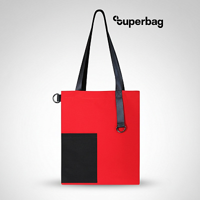 Шоппер Superbag Color (красный с чёрным) (Красный с черным)