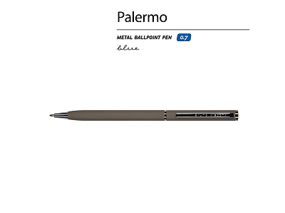 Ручка металлическая шариковая Palermo, софт-тач