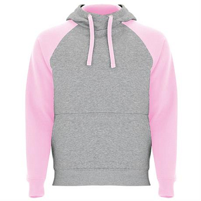 Двухцветное Толстовка BADET унисекс, ПЁСТРЫЙ СЕРЫЙ/СВЕТЛО-РОЗОВЫЙ XS (Пёстрый серый/Светло-Розовый)