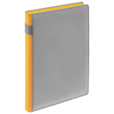 Ежедневник Spain Shall на заказ, недатированный  с желтым (Серый)