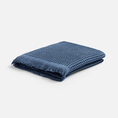 Плед вафельный Elenglect, темно-синий (Тёмно-синий)