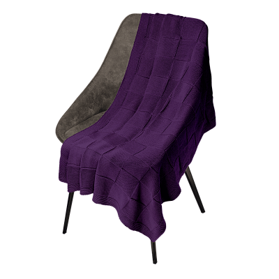 Плед Селла (Cella) вязаный  (без подарочной коробки) (Фиолетовый)