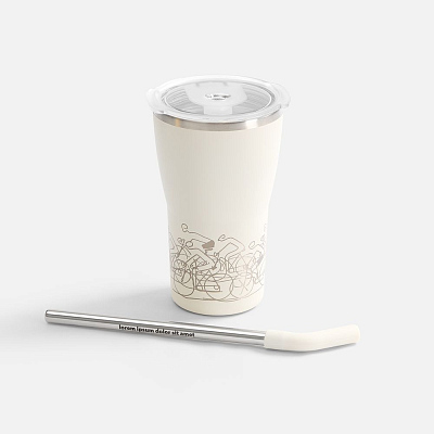 Термостакан Sapporo, белый (молочный)