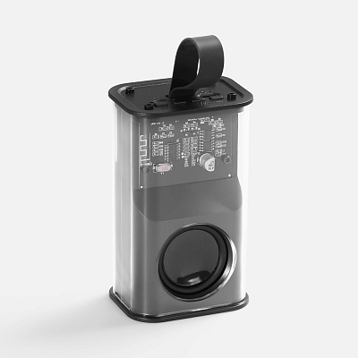 Bluetooth-колонка с подсветкой Groove, серая (Серый)