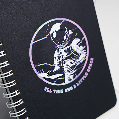 Блокнот на двойной пружине HELIX MINI, 105 х 150  мм, черный с желтым, блок в клеткуБлокнот HELIX MINI