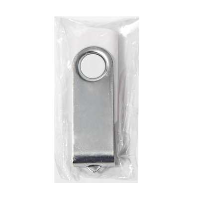 USB flash-карта DOT (8Гб), белый, 5,8х2х1,1см,пластик металл