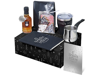 Подарочный набор Re:Routine с туркой, термокружкой и кофе (Чёрный)