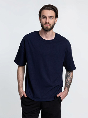 Футболка унисекс оверсайз Crosstown, темно-синяя (Тёмно-синий)