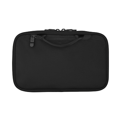Несессер VICTORINOX TA 5.0 Zip-Around Travel Kit, 3 отделения, чёрный, нейлон, 28x8x18 см, 4 л