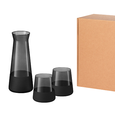 Подарочный набор декантер + 2 стакана Black Edition, черный (Чёрный)