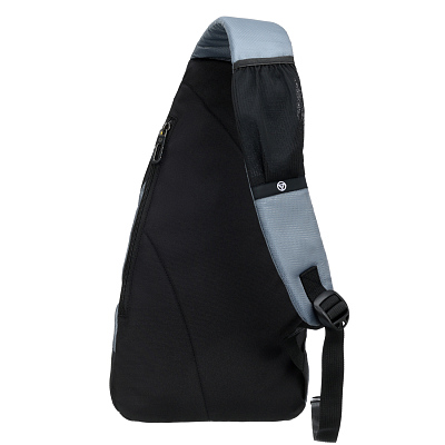 Рюкзак TORBER с одним плечевым ремнем, черный/серый, полиэстер/добби, 25x15x45 см, 7 л