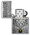 Зажигалка ZIPPO Wolf Emblem с покрытием Brushed Chrome, латунь/сталь, серебристая, 36x13x57 мм - Фото 4