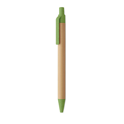 Push button ball pen in bamboo (Зеленый)