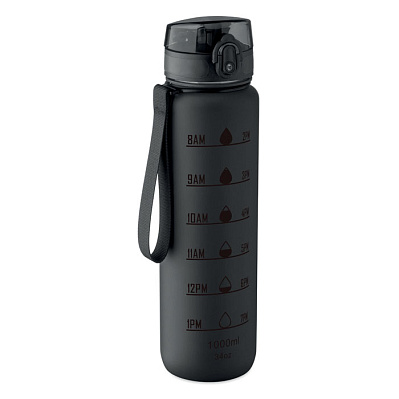 Sports water bottle RPET 1L (Чёрный)