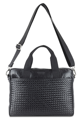 Сумка Mano "Don Luca", натуральная кожа в черном цвете, 37 х 27 х 6 см