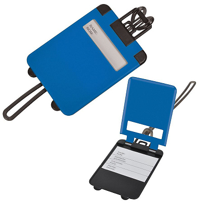 Бирка багажная  "Чемодан";  синий; 5.6*7.8 см; пластик; (Синий)