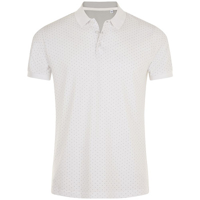 Рубашка поло мужская Brandy Men, белая с темно-синим (Синий)