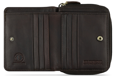 Бумажник KLONDIKE RUSH «Dana», натуральная кожа в темно-коричневом цвете, 11 х 9 х 2,5 см