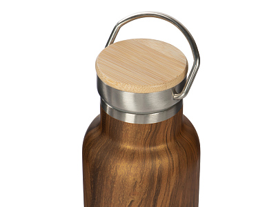 Вакуумный термос Britewood S2, 500 мл, бамбуковая крышка, крафтовый тубус