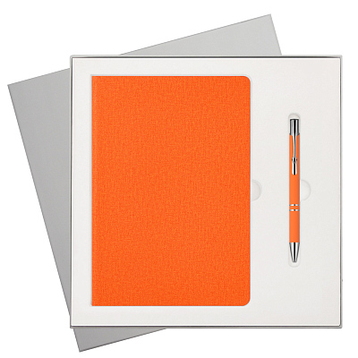 Подарочный набор Tweed, оранжевый (ежедневник, ручка) (Оранжевый, серый)