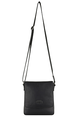 Сумка через плечо KLONDIKE GOLD «Taylor», натуральная кожа в черном цвете, 22 х 23,5 х 5,5 см