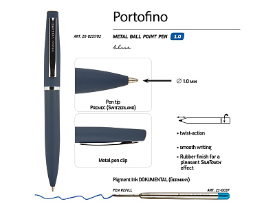 Ручка металлическая шариковая Portofino