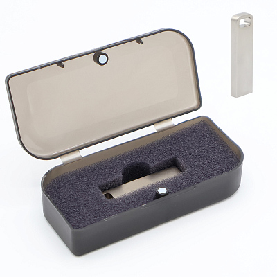 Флешка Rail 16 Гб в футляре, серебристая (Серебристый)