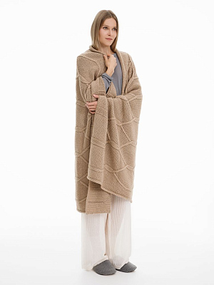 Плед Curve Verve, бежевый меланж