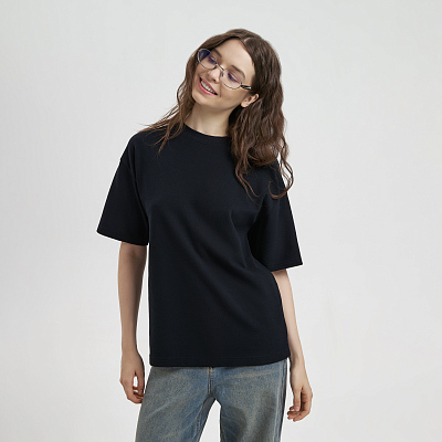 Футболка унисекс премиум AURA, 100% хлопок 200гр. черный, размер XS/S (Чёрный)