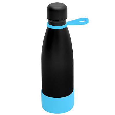 Термобутылка герметичная вакуумная Olivia To Go, чёрный/бирюзовый (Черный/бирюзовый)