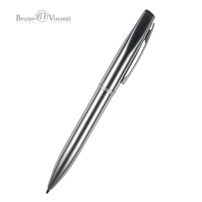 РУЧКА "PORTOFINO" ШАРИКОВАЯ  АВТОМАТИЧЕСКАЯ, МЕТАЛЛИЧЕСКИЙ КОРПУС СЕРЕБРЯНЫЙ 1.0 ММ, СИНЯЯ (Серебряный)