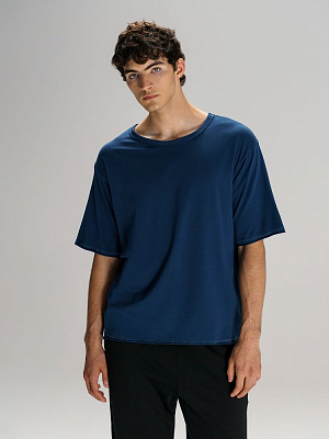 Футболка оверсайз унисекс Vozduh, красная (Тёмно-синий)