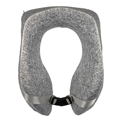 Подушка TORBER, дорожная, с эфектом памяти, серая, полиэстер, 20х27х10 см (Серый)