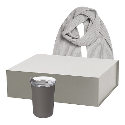 Подарочный набор Strada, Forges  (термокружка, шарф) (Серый)