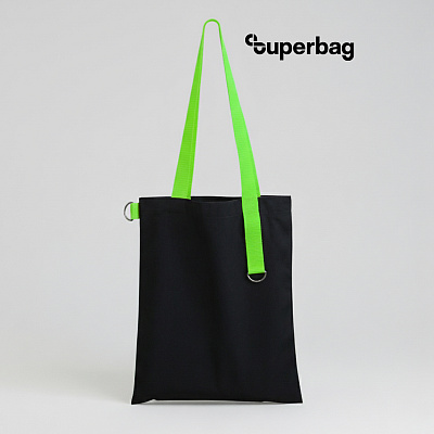 Шоппер Superbag black (чёрный с салатовым) (Чёрный с салатовым) Шоппер Superbag black (чёрный с салатовым) (Чёрный с салатовым)